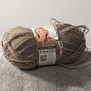 YARN Sparkly Shimmer Glitzy Tan Tinsel Vanna's Glamour FULL SKEIN DISCONTINUED